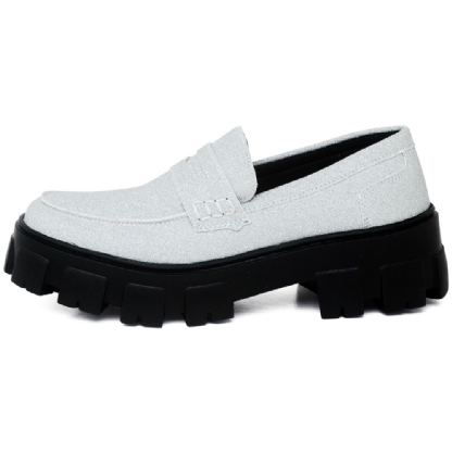 Sapato Mocassim Feminino Glitter Prata "GLOW" 1406DB