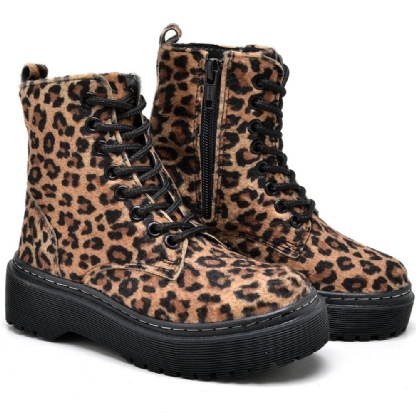 Bota Coturno Tratorado Feminino Animal Print "DÖMO" 1105DB