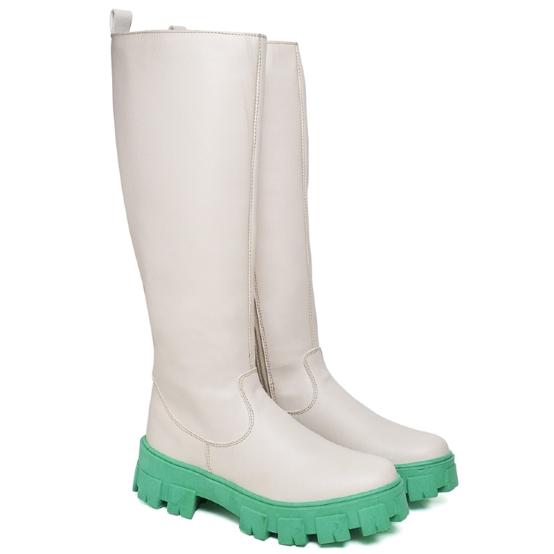 Bota Cano Alto Feminina Verde "GALOCHA" 1807DB