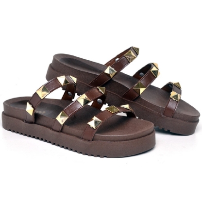 Sandália Plataforma Pirâmide Feminina Chocolate "DAHA" 2051DB