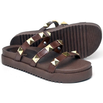 Sandália Plataforma Pirâmide Feminina Chocolate "DAHA" 2051DB