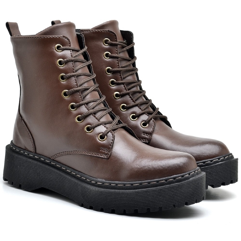 Coturno Tratorado Feminino Marrom "DOMO" 1105DB