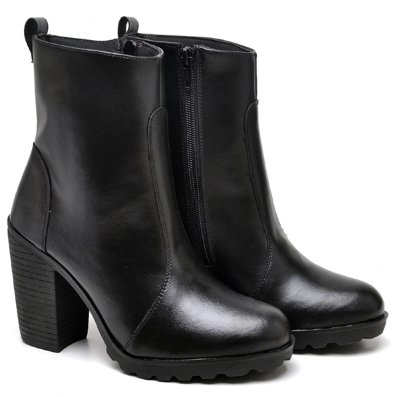 Bota Coturno de Salto Feminino Preto "KATE" 1008DB