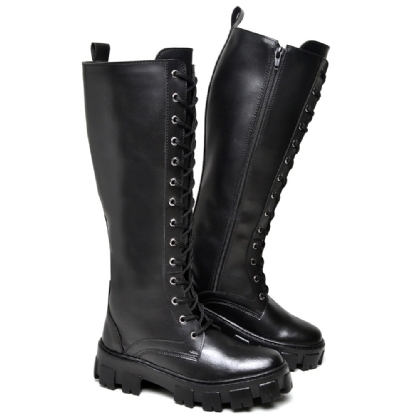 Bota Coturno Tratorado Feminino Preto "DOHA" 1800DB