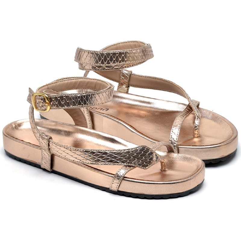 Sandália Papete Feminina Rosê Gold "MICHA" 2042DB
