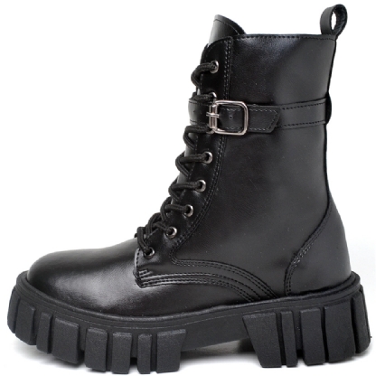 Bota Coturno Tratorado Feminino Preto "LOLLA" 1201DB