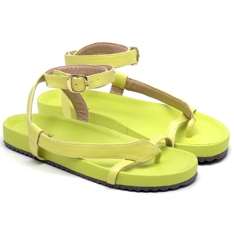 Sandália Papete Feminina Verde Lima "MICHA" 2042DB