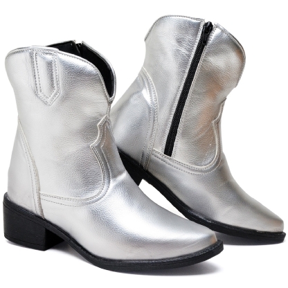 Bota Country Feminina Prata "WESTERN" 1701DB