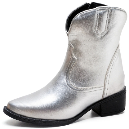 Bota Country Feminina Prata "WESTERN" 1701DB