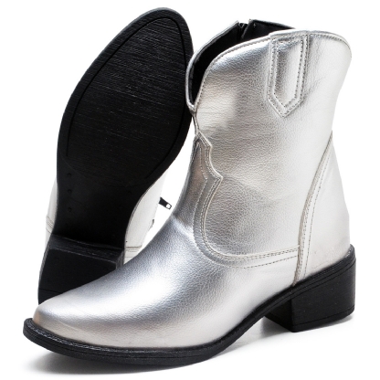 Bota Country Feminina Prata "WESTERN" 1701DB