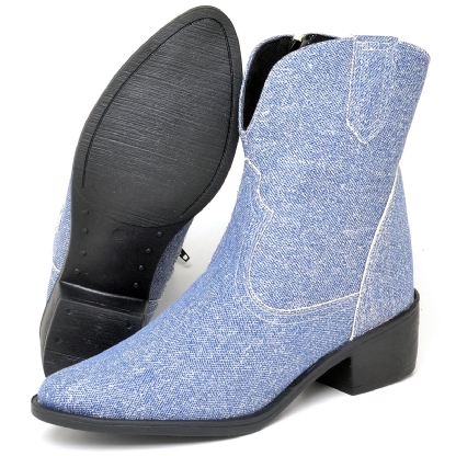Bota Country Feminina Jeans "WESTERN" 1701DB