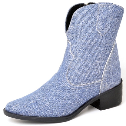 Bota Country Feminina Jeans "WESTERN" 1701DB