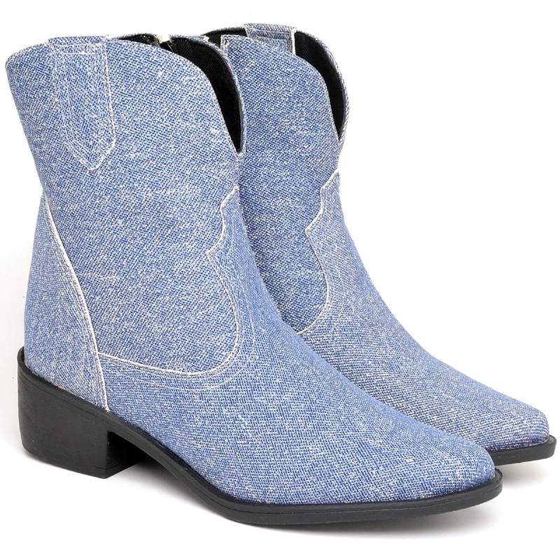 Bota Country Feminina Jeans "WESTERN" 1701DB