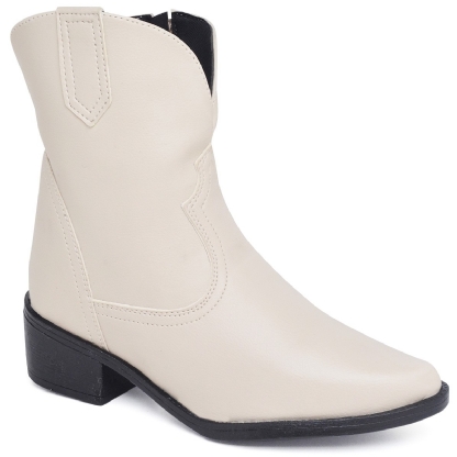 Bota Country Feminina Off-White "WESTERN" 1701DB