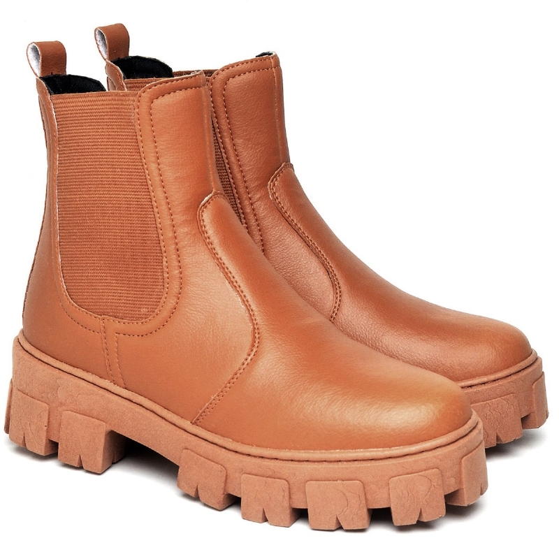 Bota Coturno Feminino Tratorada Caramelo "DROP" 1504DB
