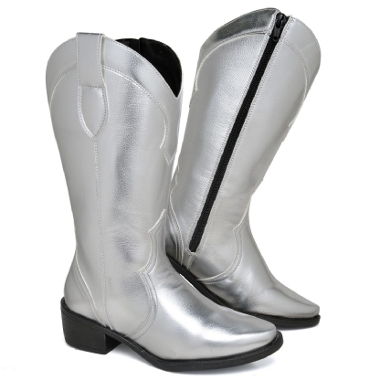 Bota Country Feminina Prata "WESTERN" 1703DB