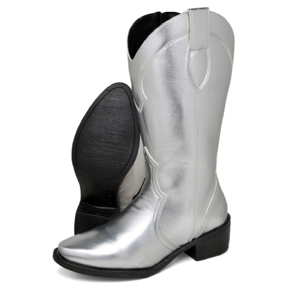 Bota Country Feminina Prata "WESTERN" 1703DB