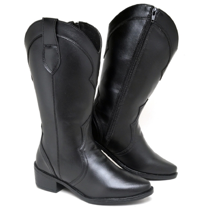 Bota Country Feminina Preto "WESTERN" 1703DB