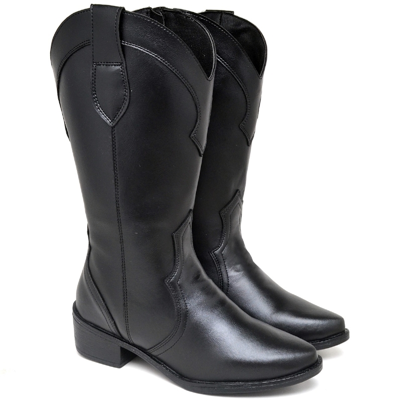 Bota Country Feminina Preto "WESTERN" 1703DB
