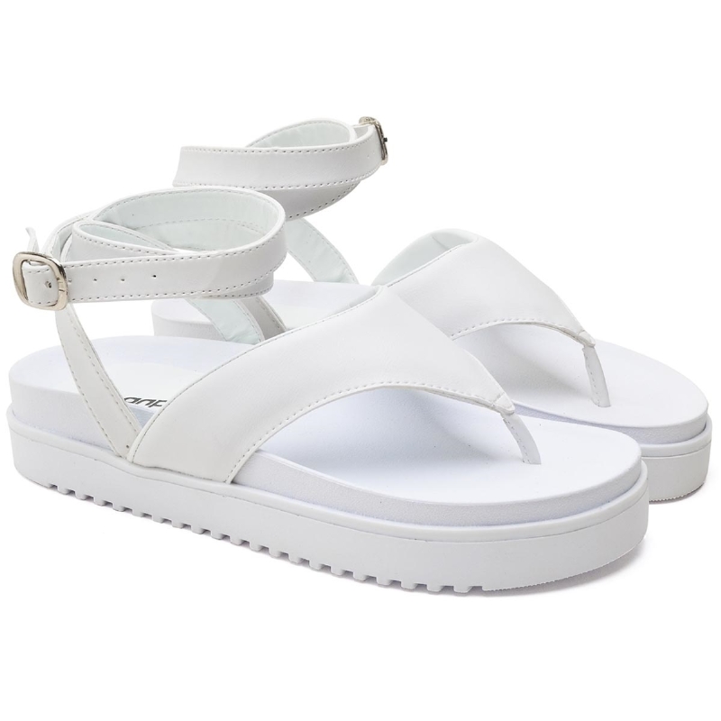 Sandália Chinela Feminina Branco "MALU" 2046DB