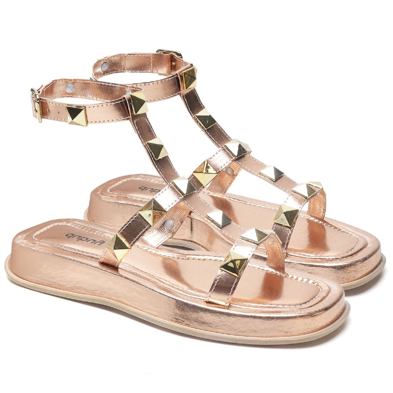 Sandália Plataforma Pirâmide Feminina Rosê Gold "ZOE" 2053DB
