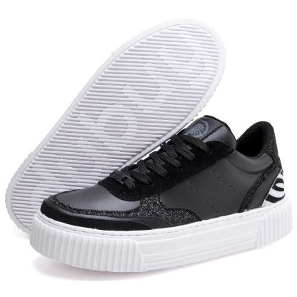 Tênis Sneacker Feminino Preto Animal Print "AURORA" 037DB