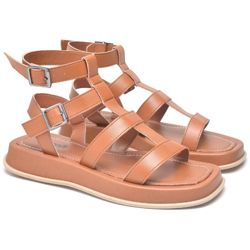 Sandália Plataforma Feminina Caramelo "DALI" 2055DB