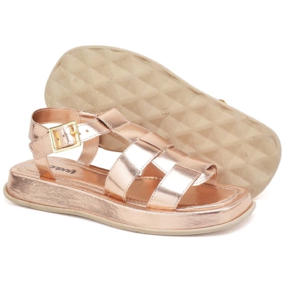 Sandália Plataforma Feminina Rosê Gold "DORA" 2056DB