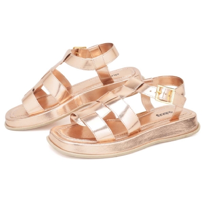 Sandália Plataforma Feminina Rosê Gold "DORA" 2056DB