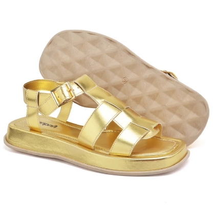 Sandália Plataforma Feminina Dourado "DORA" 2056DB