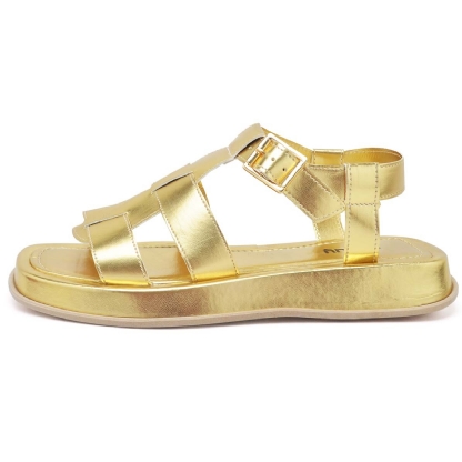 Sandália Plataforma Feminina Dourado "DORA" 2056DB