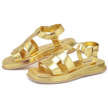 Sandália Plataforma Feminina Dourado "DORA" 2056DB