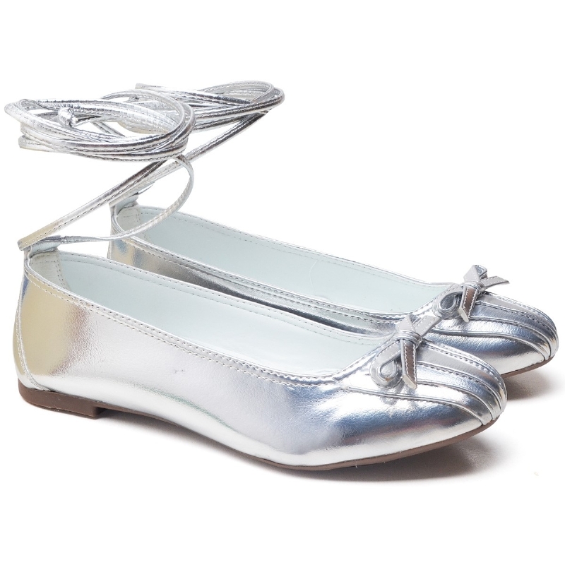 Sapatilha Bailarina Feminina Prata "DUDA" 3001DB
