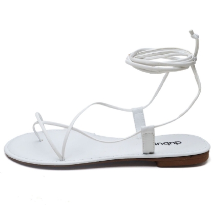 Sandália Rasteira Feminina Branco "LIA" 2032DB