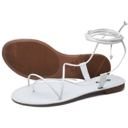 Sandália Rasteira Feminina Branco "LIA" 2032DB