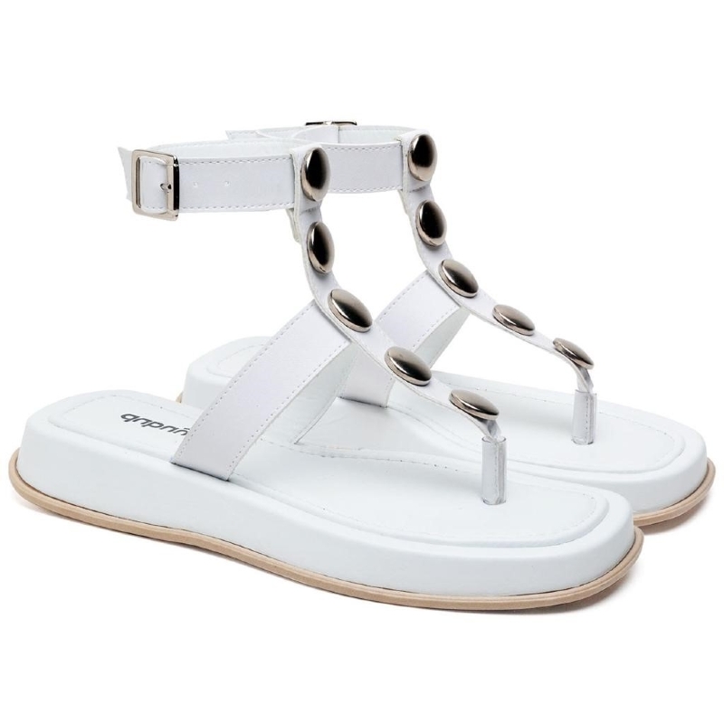 Sandália Plataforma Feminina Branco "MANU" 2057DB