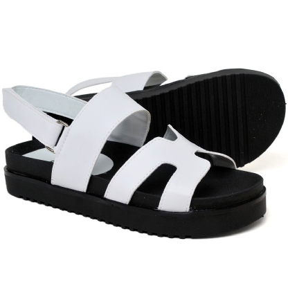 Sandália Papete Feminina Bicolor "EMA" 2058DB