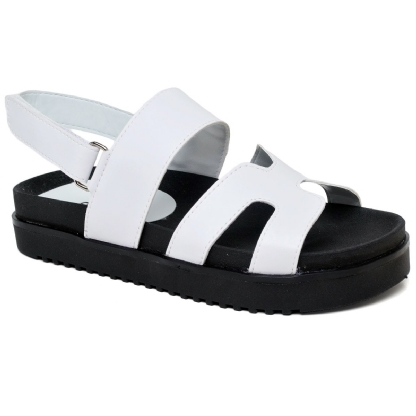 Sandália Papete Feminina Bicolor "EMA" 2058DB