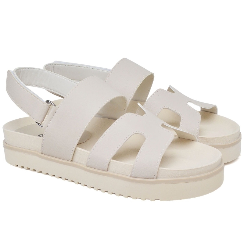 Sandália Papete Feminina Off White "EMA" 2058DB
