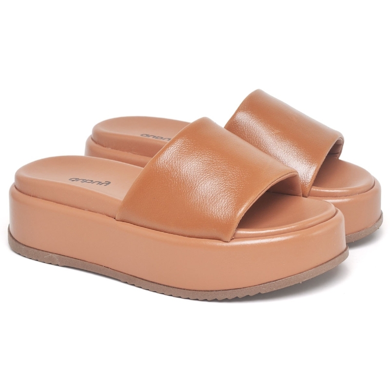 Tamanco Papete Chinela Feminino Caramelo "BABI" 2062DB