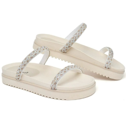 Sandália Papete Feminina Off White "MAVI" 2063DB