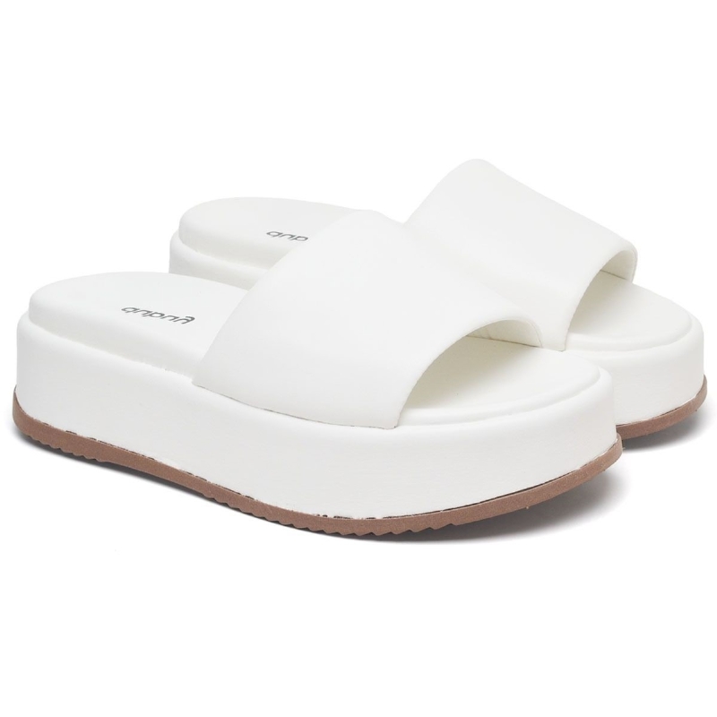 Tamanco Papete Chinela Feminino Branco "BABI" 2062DB