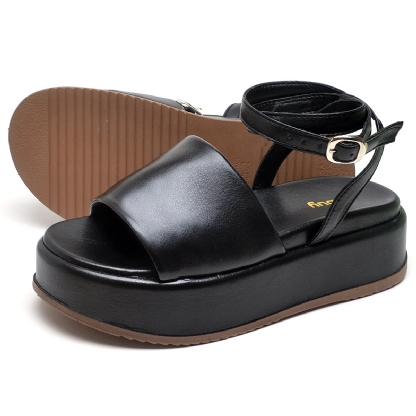 Tamanco Papete Chinela Feminino Preto "MADU" 2065DB