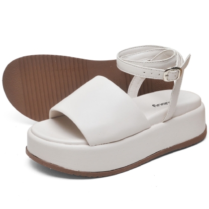 Tamanco Papete Chinela Feminino Off White "MADU" 2065DB