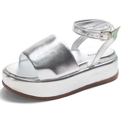 Tamanco Papete Chinela Feminino Prata "MADU" 2065DB
