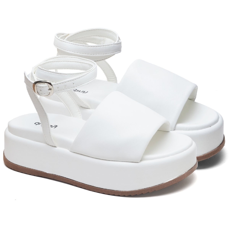 Tamanco Papete Chinela Feminino Branco "MADU" 2065DB