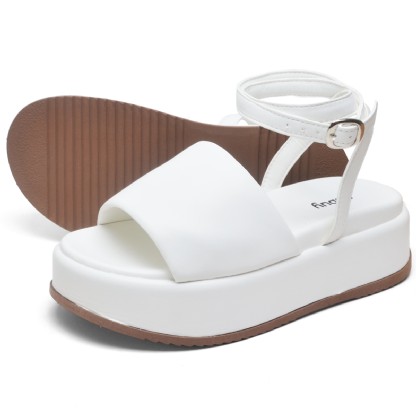 Tamanco Papete Chinela Feminino Branco "MADU" 2065DB