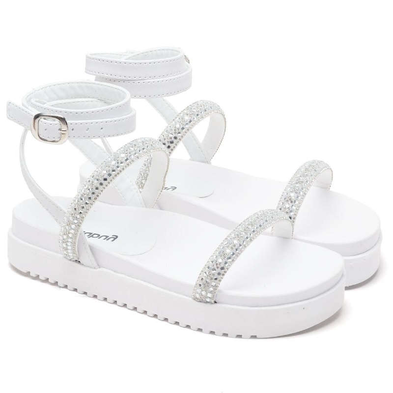 Sandália Rasteira Feminina Branco "JADE" 2060DB
