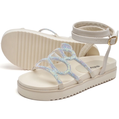 Sandália Papete Feminino Off White Cobra "CORA" 2066DB