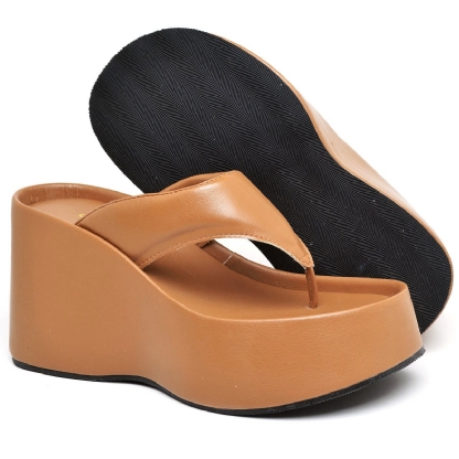 Tamanco Papete Chinela Feminino Caramelo "VIK" 2100DB